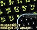 Glowing fluorescent Arabic English US keyboard sticker