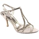 Womens Twin Strap Diamante Sandals