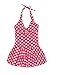 Velishy Big Girls Polka Dot Halter Backless One-piece Swimwear