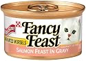 Fancy Feast Gourmet Cat Food Marinated Morsels Salmon Feast in Gravy, 3-Ounce Cans (Pack of 24)