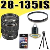 Canon EF 28-135mm f/3.5-5.6 IS USM Standard Zoom Lens for Canon Rebel X XS XSi XT XTi SLR Cameras DavisMAX UV Filter Bundle