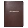 7-Inch Leather Bound Desk Address Book, Mocha Goatskin