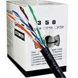 Cat5e, 350 Mhz, UTP, UV Jacket, Outdoor, CMX, 1000ft, Black, Bulk Ethernet Cable