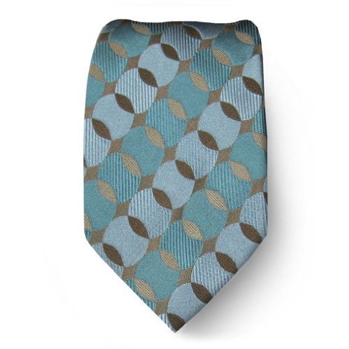 BCBG-78 - Silk Designer BCBG Necktie - Brown - Aqua