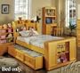 Twin Size Bed with Trundle Bed Honey Oak Finish