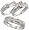 14k White Gold Trio 3-Piece His (6mm) & Hers (5.5mm; 6mm) Wedding Band Set, w/ 0.60 Carat Brilliant Cut & Invisible-set Diamonds; (Men's Size 9 to 12), size 6