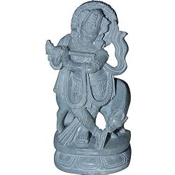 Lord Krishna Hindu God Stone Statue (sos041)