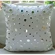 White Mirrors - Decorative Pillow Covers - Cotton Canvas with Mirror Embroidery