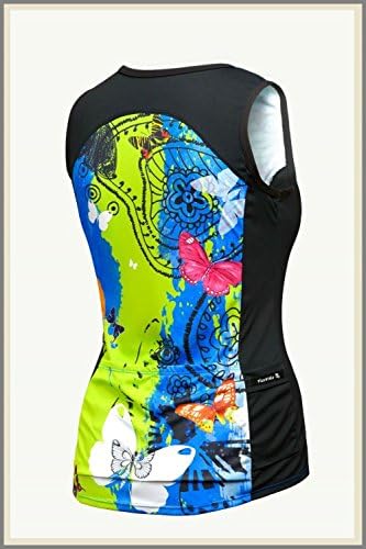 FloraVelo Women's Butterfly Bling Sleeveless Cycling Jersey