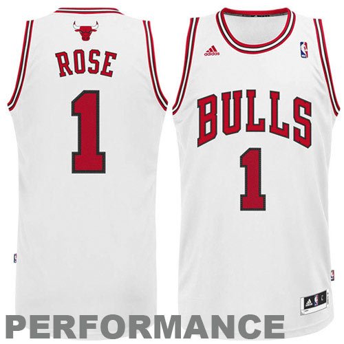 NBA Men's Chicago Bulls Derrick Rose Revolution 30 Home Swingman Jersey H Size (White, XXXX-Large)