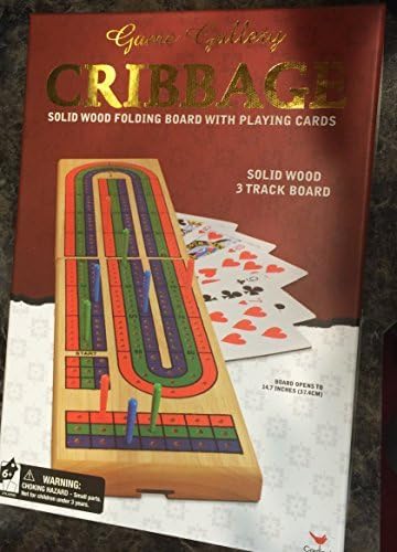 Cribbage Solid Wood Folding Board with Cards - Game Gallery