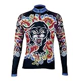 QinYing Animal Printing Floral Long Sleeve Bicycle Cycling Jersey for Women XL
