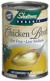 Shelton's Organic Chicken Broth, Fat Free Low Sodium, 14.25-Ounce Cans (Pack of 12)