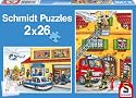 Schmidt Spiele 55050 - Feuerwehr und Polizei, 2 x 26 Teile