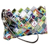 Nahui Ollin Itsy Bitsy Wristlet,Peace & Love,one size