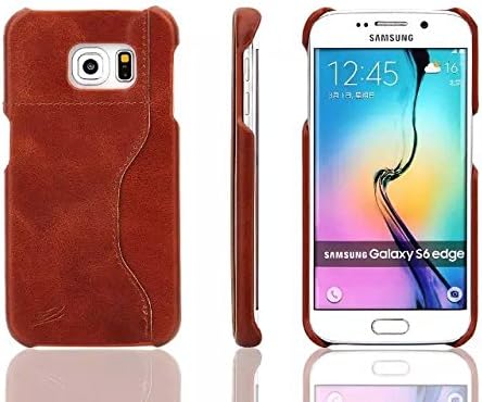 S6 leather Case,Perfect Slim Fit Business Style Genuine Leather Wallet Case with Card Slots for Samsug Galaxy S6[Coffe Brown]