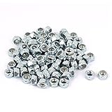 Uxcell　六角ロックナット　76mm　炭素鋼　193g　シルバートーン　6mm　10mm