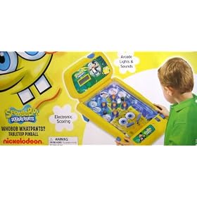 Click here to buy WhoBob WhatPants? SpongeBob Electronic Tabletop Pinball Game Arcade Lights and Sounds by Moose Mountain Marketing Inc.