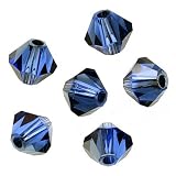 Swarovski Crystal #5301 4mm Bicone Beads Blue Sapphire Satin (50)