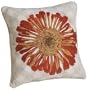 Janie Gross 18-inch Square Chenille Pillow, Red Zinnia