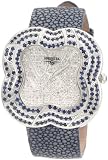 Swisstek SK47739L Limited Edition Swiss Diamond Watch With Blue Sapphires, Genuine Stingray Galuchat Strap And Sapphire Crystal