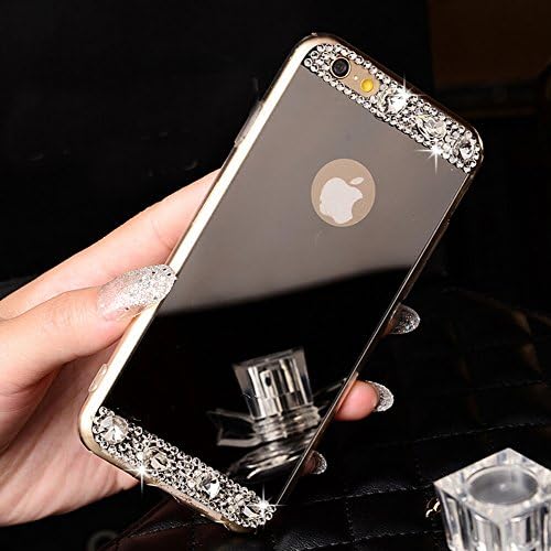 6 Plus Case ,Surprise Panda (TM) Luxury Diamond Mirror Bling Soft TPU Silicone Case Back Cover for iPhone 6 Plus [Girl case] (iPhone 6 Plus, Bling Grey)