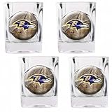 NFL Baltimore Ravens Open Field Four Piece Square Shot Glass Set
