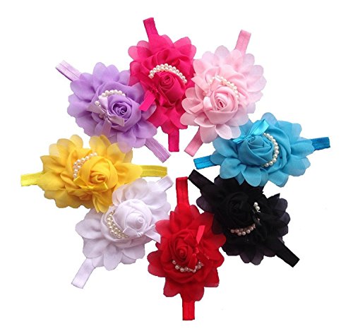 niceeshop(TM) Baby Girls Cute Rose Flower Pearl Headband Hair Accessories