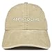 Trendy Apparel Shop Anti Social Embroidered Soft Crown Cotton Adjustable Cap - Khaki