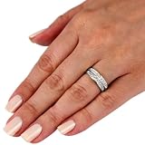 1ct Classic Diamond Bridal Set in 14k White Gold (SI2-I1 and I-J)