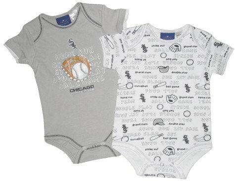 Infant Chicago White Sox 2-Pack Grey/White Creeper Set - 12M