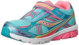 Saucony Girls Baby Ride Sneaker (Little Kid/Toddler), Turquoise/Pink/Citron, 11.5 W US Little Kid