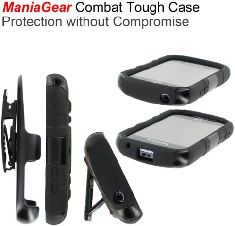 [ManiaGear] Heavy Duty Combat Armor Dual Layer Design Image Case With Kickstand Belt Holster Case (Purple Gold) for LG G3