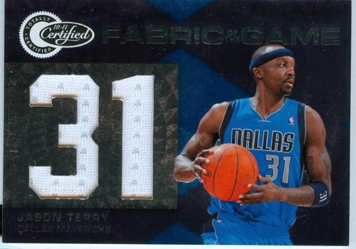 2010 Certified Authentic Jason Terry Dual Game Worn Jersey Card