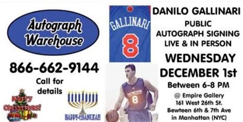 Danilo Gallinari Autographed/Hand Signed Replica Basketball Jersey (New York Knicks) PRE-ORDER signi