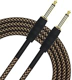 Kirlin Cable IWB-201BSG-10/BW - 10 feet - 1/4-Inch Straight Premium Plus Instrument Cable Brown Black Tweed Woven Jacket