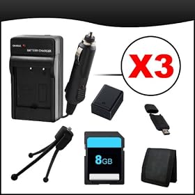 Power Accessory Bundle Pack #1 for Olympus OM-D E-M5 Digital Camera includes (x3 BLN1 Replacement Batteries, x3 BLN1 Replacement Chargers, USB Card Reader/Write, Memory Card Wallet, Mini Tripod, 8GB SD Memory Card) - V620053XU010