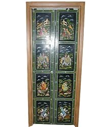 Tribal Wall Panel India Meditation Yoga Decor Bifold Closet Hand Painted Doors