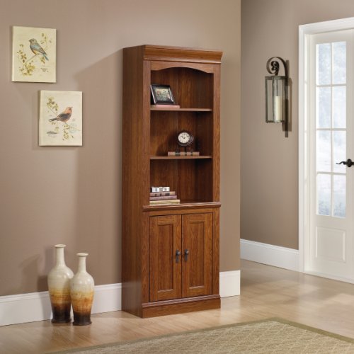 Camden County Bookcase with Doors Planked Cherry Finish