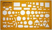 Circle Square Rectangle Arrows Ellipse Triangle Hexagon Pentagon Symbols Drawing Drafting Template Stencil