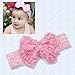 AllBeauty Baby Infant Pink Christening Flower Headband Toddler Lace Rose Bow Headdress