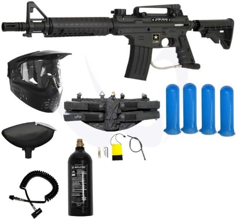 Tippmann US Army Alpha Black Elite Tactical Paintball Gun Prime Package