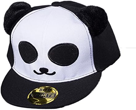 Alwin New Children Hip-Hop Panda Floral Snapback Hipster Baseball Cap Sunhat Black