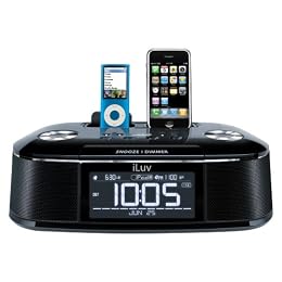 Product Image iLuv Audio System with Dual Docks for iPod®,iPhone® and Dual Alarm Clock - Black (iMM173)