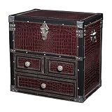 Sterling Industries 117-010 Storage Chest With Drawers Storage Chest Maroon Faux Croc / Espresso