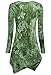 DJT Womens Tie Dyed Hankerchief Hemline Tunic Top Large #17 Green