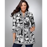 Alfani Plus Size Tunic, Three Quarter Sleeved Printed with Belt by Alfani
