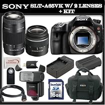 <strong><a href='http://www.it-firstcare.com/view_company.php?from=Sony&pageid=1'>Sony</a></strong> a (alpha) SLT-A65VK - Digital camera - SLR - 24.3 Mpix - 18-55mm f/3.5-5.6 DT - <strong><a href='http://www.it-firstcare.com/view_company.php?from=Sony&pageid=1'>Sony</a></strong> AF D 75-300mm f/4.5-5.6 Lens - SSE Package: Wireless Remote, Replacement FM500H Battery, Rapid Travel Charger, 16GB SDHC Memory Card, Card Reader, Shoe Mount Flash, Carrying Case, HDMI Cable & SSE Microfiber Cleaning Cloth