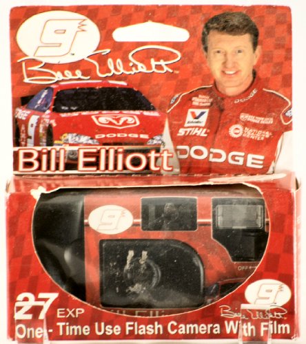 2000 - E-Top-Pics Inc - Bill Elliott #9 - Dodge - One Time Use Flash Camera w/ Film - Konica 400 Film - 27 Exposures - New - Limited Edition - Collectible - Rare
