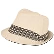 BRAID STINGY BRIM FEDORA TRILBY GANGSTER HAT TWO TONE WHITE - MEDIUM / LARGE